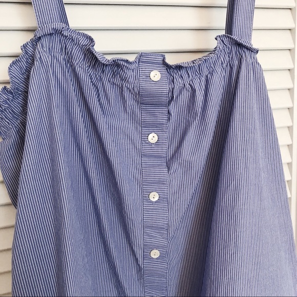 J. Crew Button Front Ruffle Tank - Picture 4 of 7